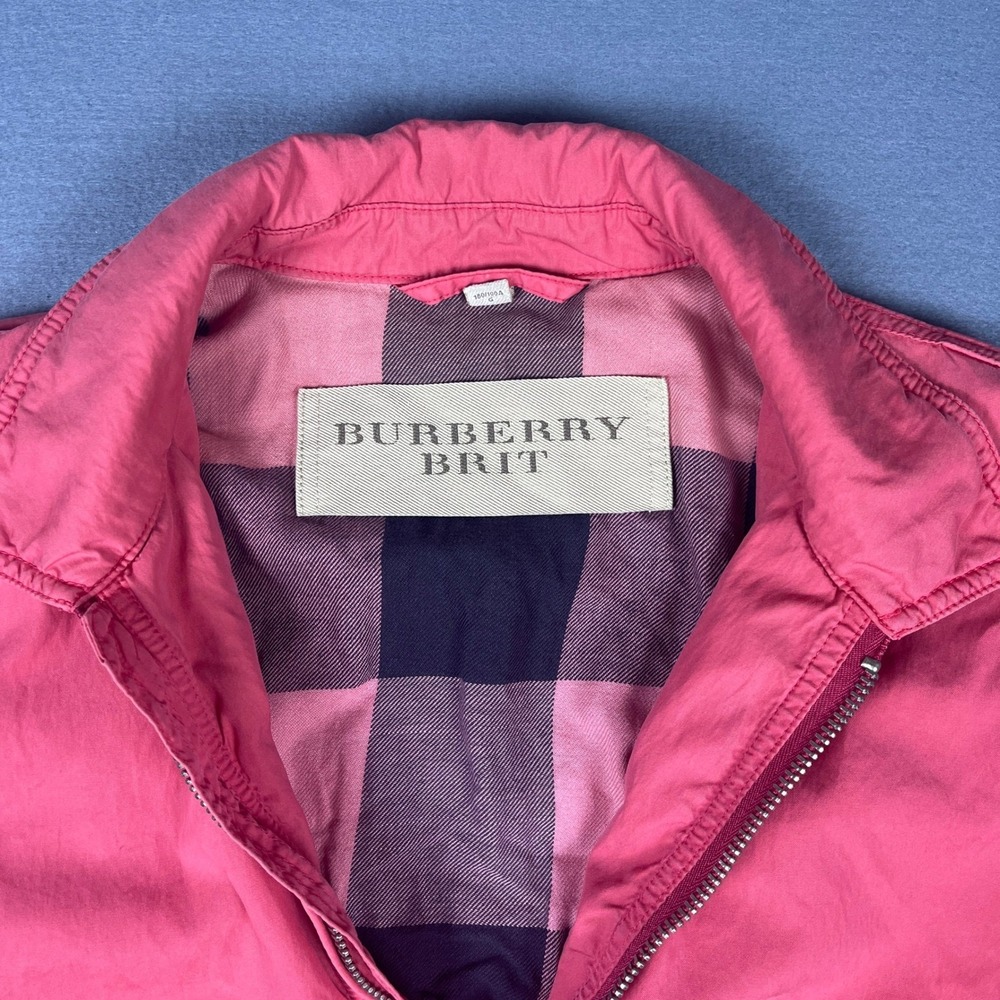Burberry Brit Mens Bradford Salmon Pink Harrington Bomber Jacket Nova Check L - Picture 3 of 11